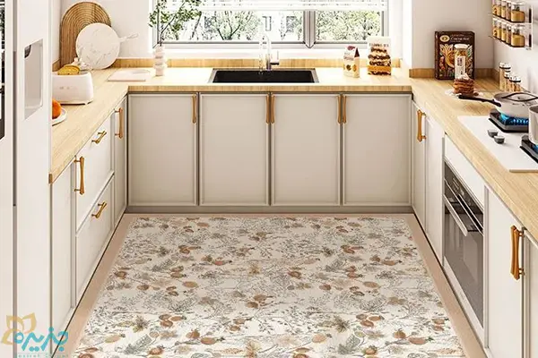 kitchen-rug-white-gold-cabinets